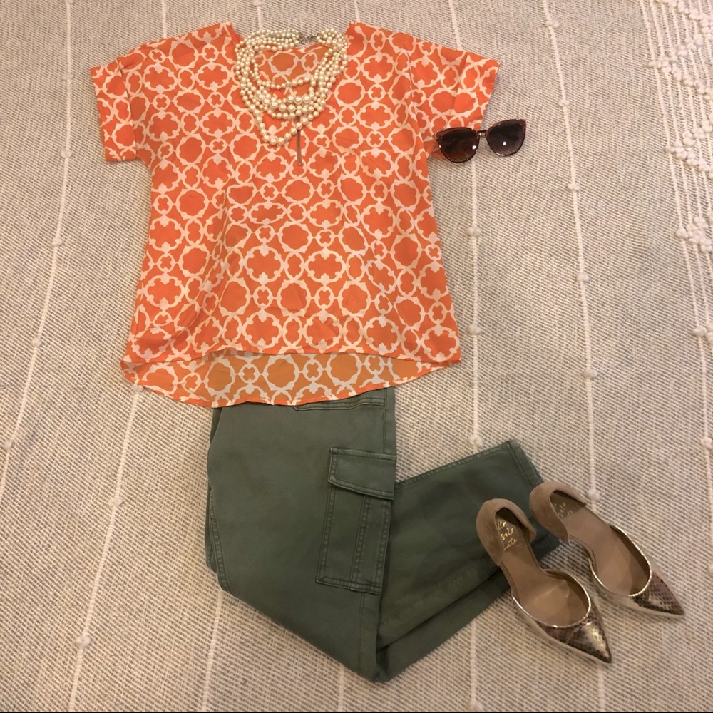Boho V-neck Zip-up Top - Picture 2 of 10